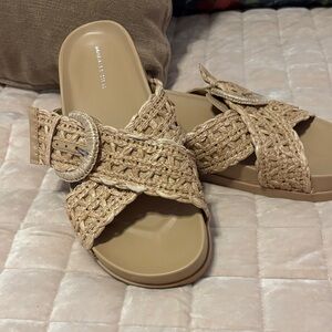 Marc Fisher Beige Woven Sandals